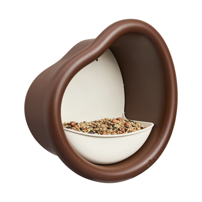 organic mangeoire pour oiseaux 25cm marron châtaigne